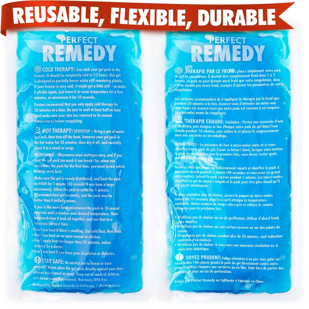 Mükemmel Remedy 2Pack Gel Buz Paketleri Injuries Reusable, Hot & Cold Pack Bu, Dayanıklı, Yumuşak ve Esnek, Hızlı Yardım ve Kurtarma (Mavi, Reg 2PK)