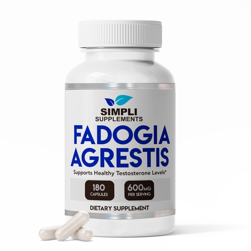Fadogia Agrestis, Doğal testosteron Desteği için 600 mg | Kas Büyüme, Enerji, Drive, Stamina ve Mood | Non-GMO, Vegan, Gluten-Free | 180 Capsules