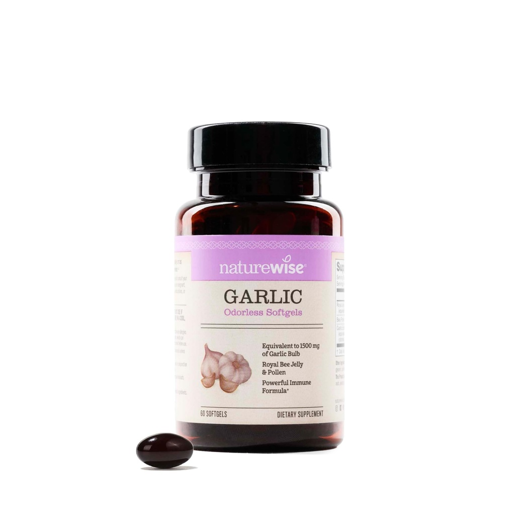NatureWise Odorless Pil Pills - Royal Bee Jelly & Pollen - Herbal Supplement for Heart Health + Immune System + Antioksis - Gluten Free, Non-GMO - 60 Softgels [2-Month Supply]