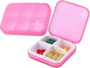 Portre Pill Organizer - Purse veya Seyahat için Slim Pill Box, Compact Pill Case (4+6 Karşılaştırma,Pink)