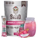 Salud 2in-1 Energy Drink Toz + Focus, Dragon Fruit, Organik Caffeine, B6 + B12, Theanine, Clean Energy Drink Packets, Pitaya Agua Fresca Mix, Non-GMO, Gluten Free, Vegan, 1g of Sugar, (15 hizmet)