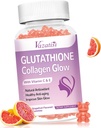 Glutathione Collagen Glow Gummies, Collagen Gummies with Vitamin C, E, Glutathione Supplement for Women, Skin Care, Anti-Aging, Grapetre Flavor, 60 Kont