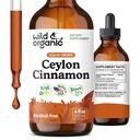Wild & Organic Ceylon Cinnamon Tincture 500 mg - Sıvı Cinnamon Supplements for General Support - Cinnamomum Verum Bark Ekstraksiyon - Vegan, Sugar & Alkol-Free, Non-GMO - 4 fl oz