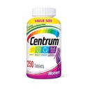 Kadınlar için Centrum Multivitamin, Demir, Vitamin D3, B Vitaminleri ve Antioksit Vitaminleri C ve E, Tablet, Gluten Ücretsiz, Non-GMO Malzemeler - 250 Count
