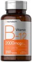 Horbäach B12 Vitamin 2000 mcg | 200 Tablet | Vejetaryen Supplement | Non-GMO & Gluten Free