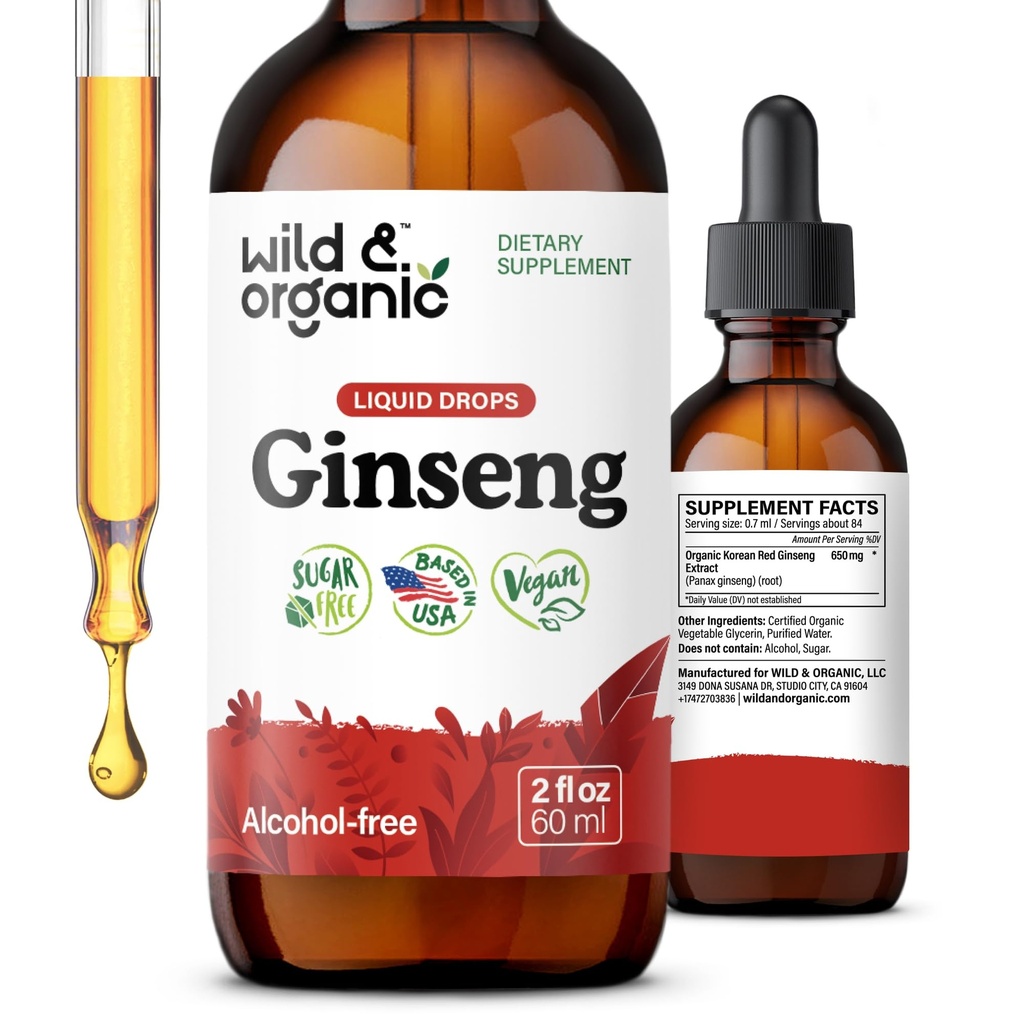 Vahşi ve Organik Kore Red BTC Ekstraksiyonu - Immune Desteği için Panax BTC Tamam - Genel Well-Being için Sıvı Köklülük - Vegan, Şeker & Alkol Özgür - 2 fl ozzz