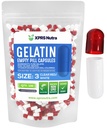 XPRS Nutra Boyutu 3 Boş Kapsüller - 100 Kont Boş Gelatin Capsules - Pills DIY Capsule - Pure Bovine Pill Gel Caps Do-It- Yourself Vitamins and Supplements (Clear Red/White)