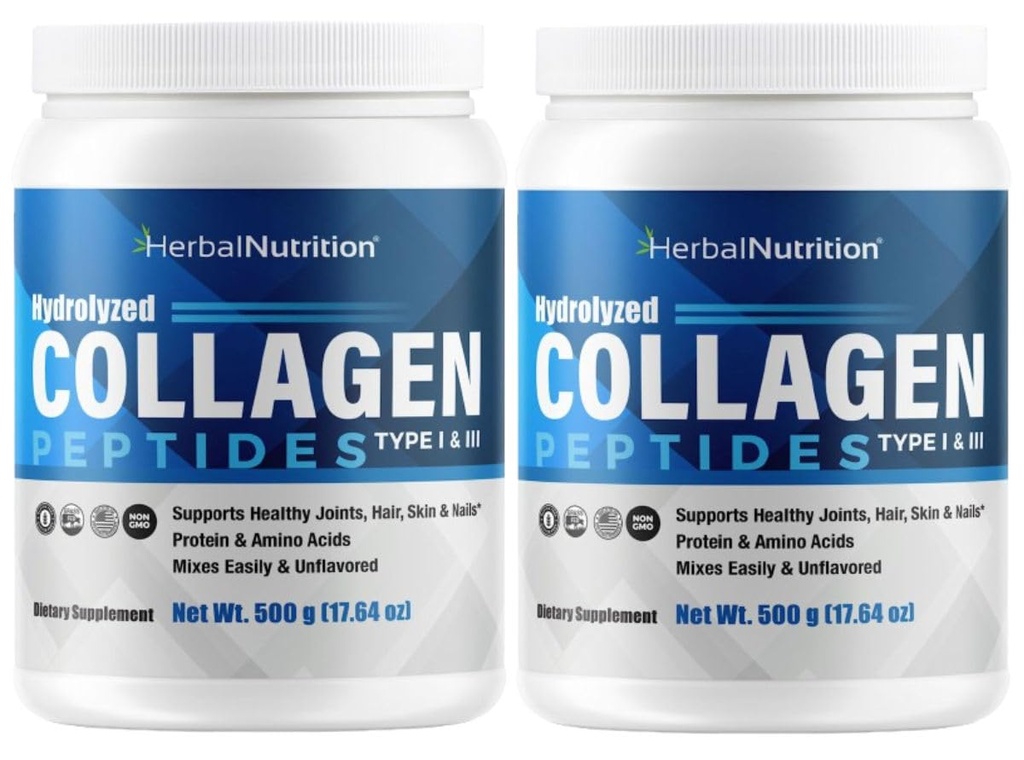 Ultra Pure Collagen Peptides Powder Hydrolyzed Grass Fed 2 Containers | Collagen peptides formulated to support healthy skin, hair, nails, joints, and connective tissue, Ultra Pure No Grass!