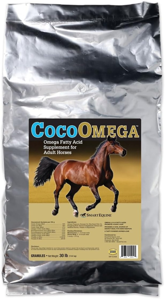 SmartEquine CocoOmega Granular | Skin, Hoof, & Coat Health | Omega-3 Fatty Asits | 30 LB