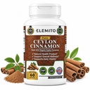 Organik Cinnamon Capsules, Enerji, Kalp ve Metabolism Desteği, sertifikalı Organik Ceylon Cinnamon Pills, Non-GMO, Vegan, Gluten-Free - 60 Capsules