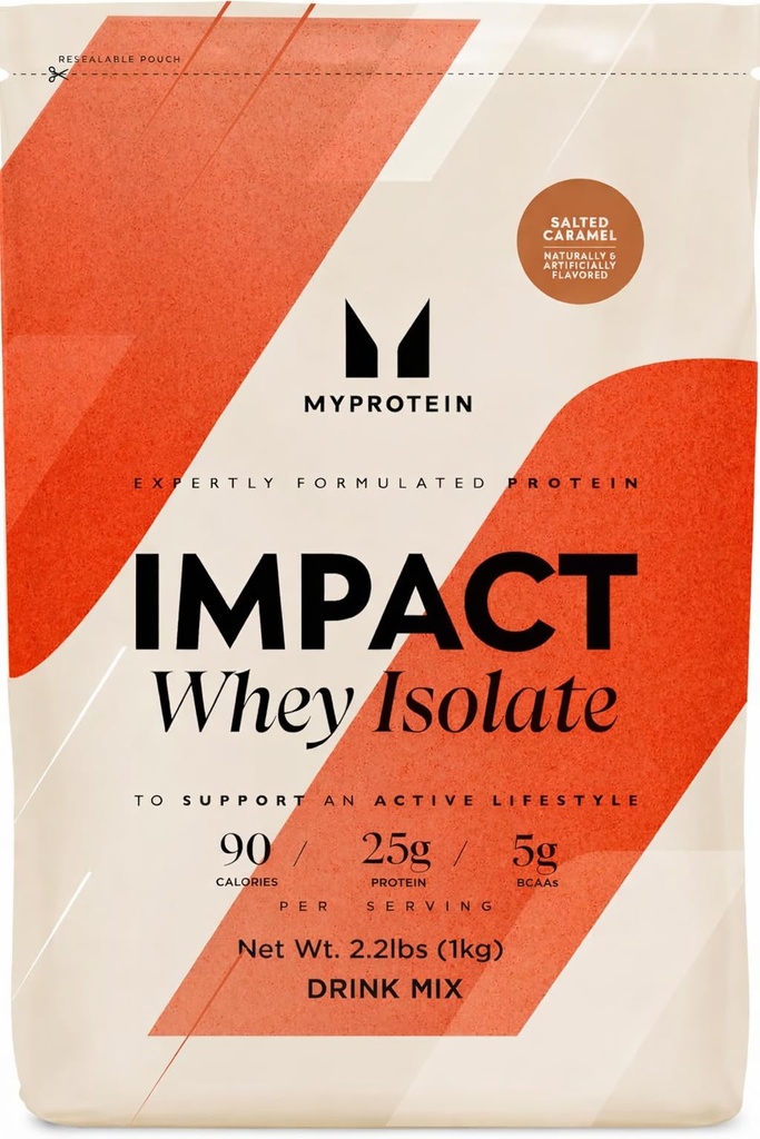 Protein Etkisi Whey Protein Isolate, 2.2 Lbs (40 Hizmet) Salted Caramel, 21g Protein & 6g BCAA, Kas Güçlü ve Kurtarma için Gluten-Free Shake