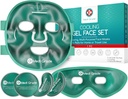 Medi Grade Soğutma Buz Face Maskesi ve Soğutma Göz Maskesi Puffy Eyes & Migraine Relief - Self Care Face Ice Pack with ChillGel Face Ice Maske Teknolojisi - Soğutma Face Maske, Eye Pads ve Bag