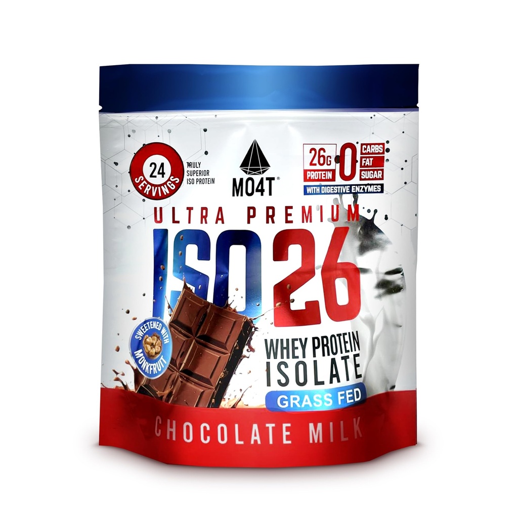 ISO26 Grass Fed Whey proteini, yapay bir tatlıcılarla yok. Doğal olarak Monk Meyvesi ile tatlılaştı, 1.6 Pound, 24 Hizmet, Çikolata Sütü.