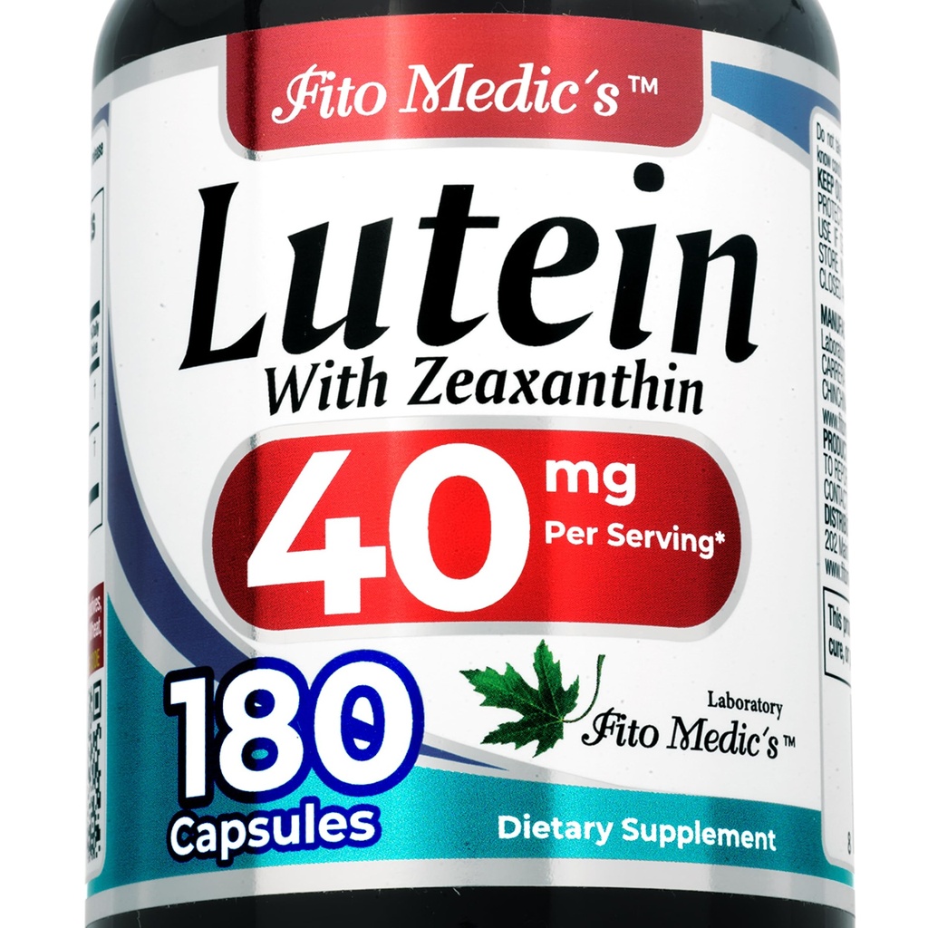 FITO MEDIC'S Lab | Lutein |180 Capsules |40 mg| Lutein 40 mg | Lutein ve zeaxanthin Supplements | Stratein 40 mg | Lutein ve zeaxanthin | zeaxanthin | Ultra yüksek Aborpsiyon.
