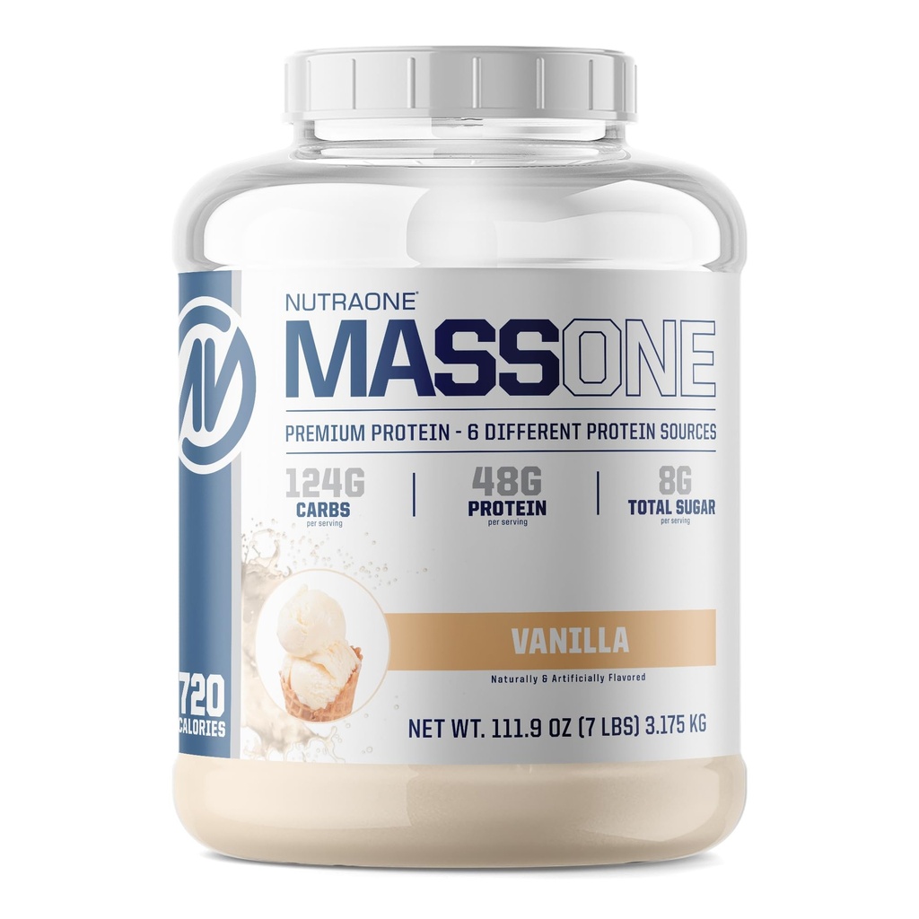 NutraOne Massone Mass Liger Protein Toz Büyük Protein Meal Makyaj (Vanilla - 7 lbs.)