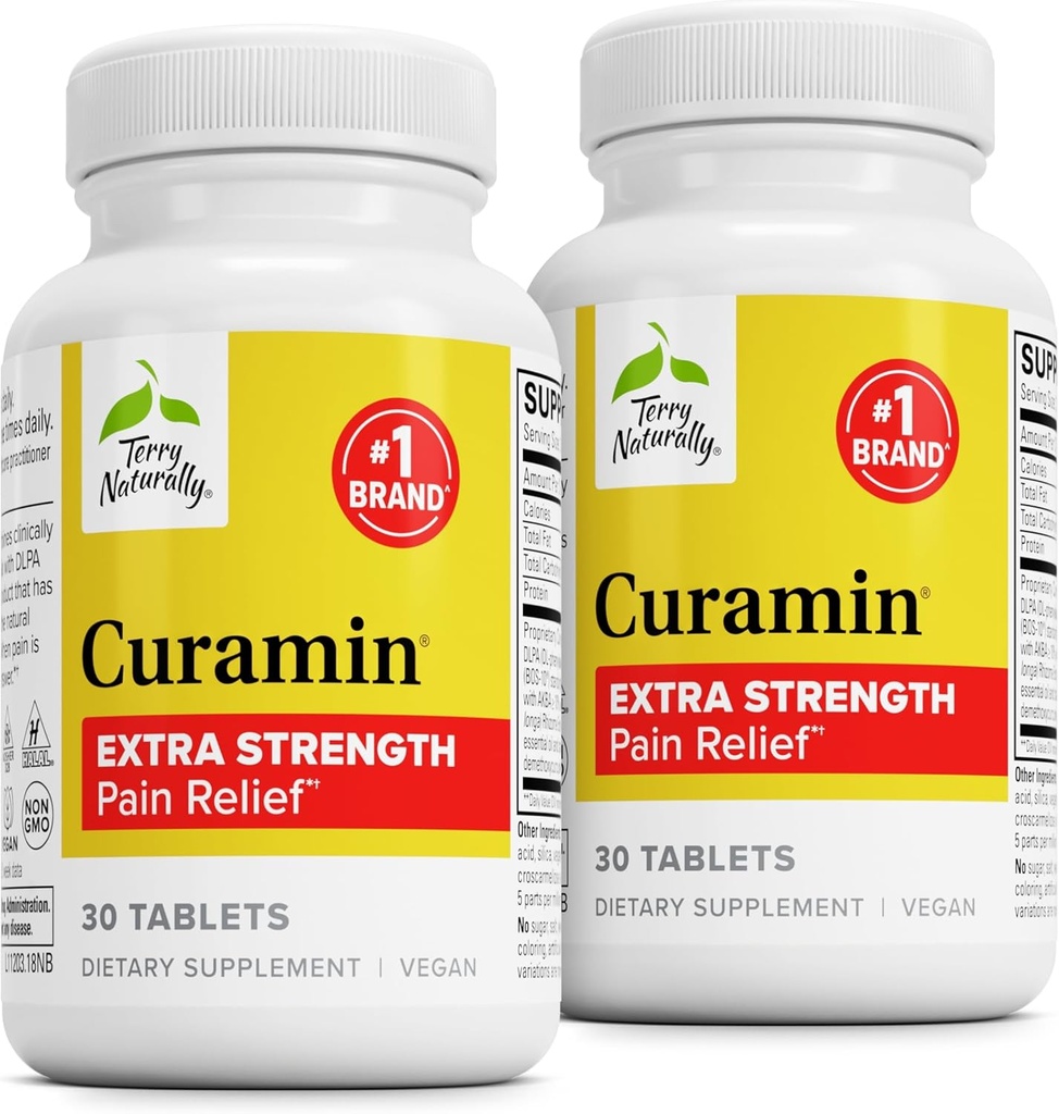 Terry Natural Curamin Extra Strength - Curcumin & Boswellia for Health Circulation Support - Turmeric Supplement to Support Commons, Muscle Health & Endorphin Production - 30 Tablet (Pazarlama)