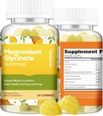 60 Kontino Glycinate Gummies 400 mg w/Ashwagandha Supplement - Sugar Free Magnezyum Glycinate Supplement Ashwagandha Gummies for Yetişkinler Pinele Flavor