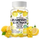 Magnezyum Glycinate Gummies 2500 mg - Sugar Free Magnezyum Pids Supplement with Vitamin D, B6, CoQ10 for Calm Mood & Sleep Support - 90 Lemon Gummies