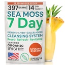 Atlantic Naturals Sea Moss 7 Day Detox Liver, Gallbladder & Kidney Cleanse - Dandelion Root ile Destek, Süt Butle, Burdock Root, Red Clover, Chanca Piedra - Pineapple Flavor Drink Mix (14 oz)
