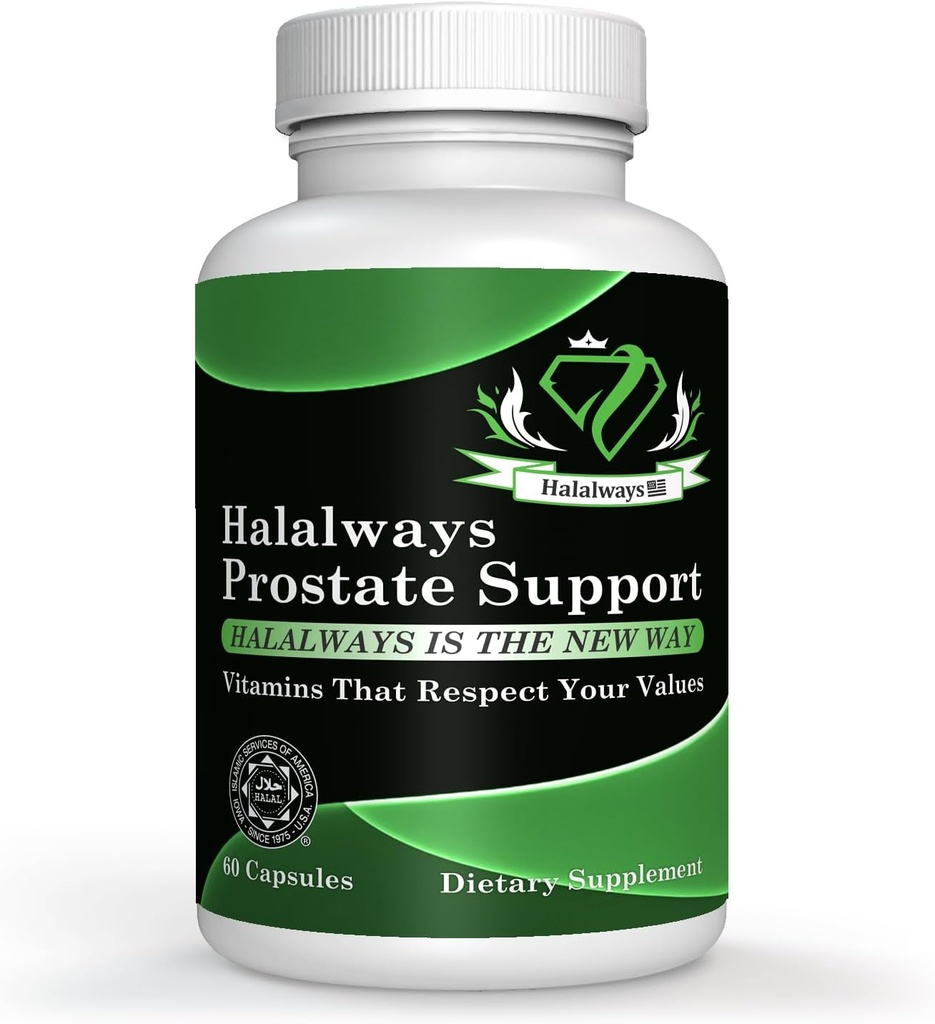Halalways Prostate Support Sertifikalı Halal Supplement (Saw Palmetto, Plant Sterol Kompleksi, Selenium,Pygeum africanum Bark Toz)