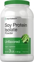 Horbaach Soy Protein Isolate Toz | 3 lb | Unflavored | for Women and Men | Vegetarian, Vegan, Non-GMO ve Gluten Free Free