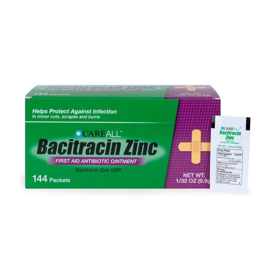 Tüm Bacitracin Antibiyotik çinko Ointment (144 Pack), 0.9gr Combet. İlk Yardım, Az Cuts için Enfeksiyonları Önleme, Yararlama ve Burns