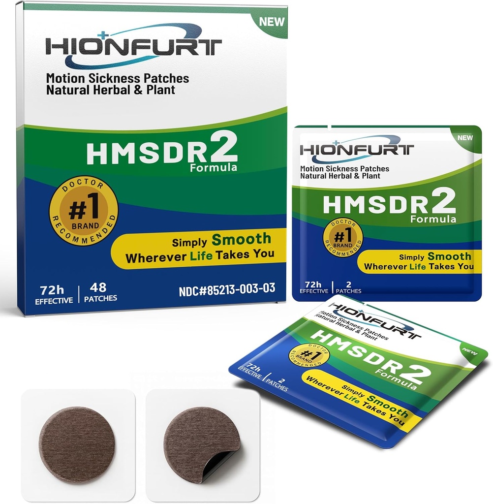 HMSDR2 48k Hareket Hastalığı Patches – Deniz Hastalığı Cruise, Car, Airplane – Non-Drowsy, 72H Soning