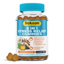 6-in-1 Stres Yardım Gummies 60ct - Aids Relaxation with Ashwagandha, GABA, L-theanine, Lemon Balm, Chamomile, Black Cumin Tohum Nigella Sativa. Geliştirilmiş Derin Uyku, Ortak Destek - 60 Diş