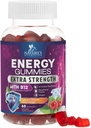 Enerji Gummies 1000mcg - B12, Yeşil Çay Doğal Caffeine Desteği, Daily Energy Gummies - Delicious Berry Flavor B12 Chewable Egzersiz Supplement for Run Bisiklet & Sports - 60 Chews