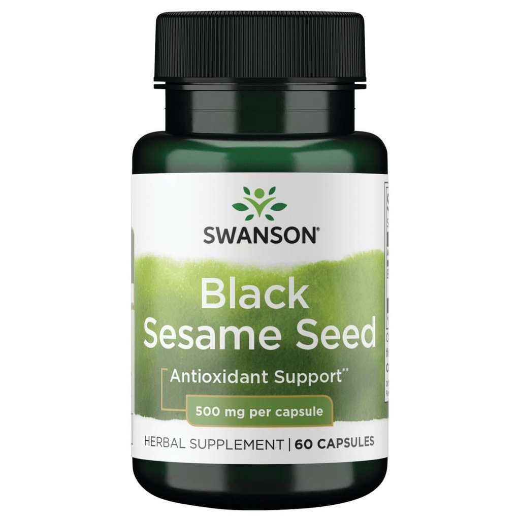 Swanson Full Spectrum Black Sesame Tohum 500 Milligrams 60 Capsules