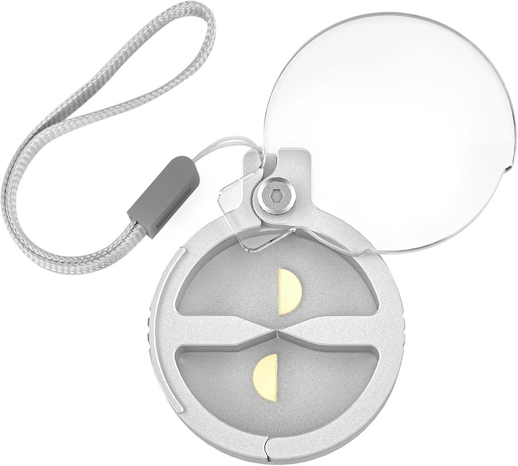 Dayanıklı Pill Splitter, Precise Dual-Blade Alüminyum Küçük & Büyük Pills için, Compact Pill Case with Paint, Daily Use