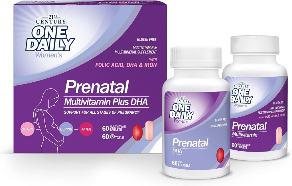 2. Yüzyıl DHA, Tabletler ve Softgels ile Prenatal, 120 Kont
