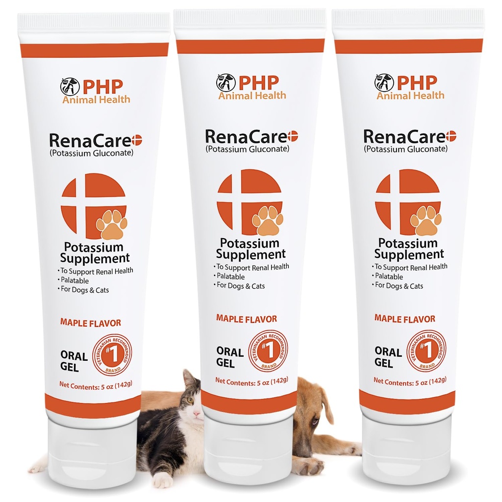 RenaCare K, Renal K (Uygulamalı Gluconate) Köpekler ve Kediler için Potasyum Tamam Gel, (15 oz) Maple Flavor (Made in U.S.A) ile