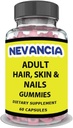 Yetişkin Saç, Skin & Nails Gummies - Biotin 5000 mcg - Faster & Healthier Saç Büyüme, Güçlü Nails, Healthier Skin - Kadınlar ve Erkekler için - Ekstra Güçlü, 60 Vegan Gummies