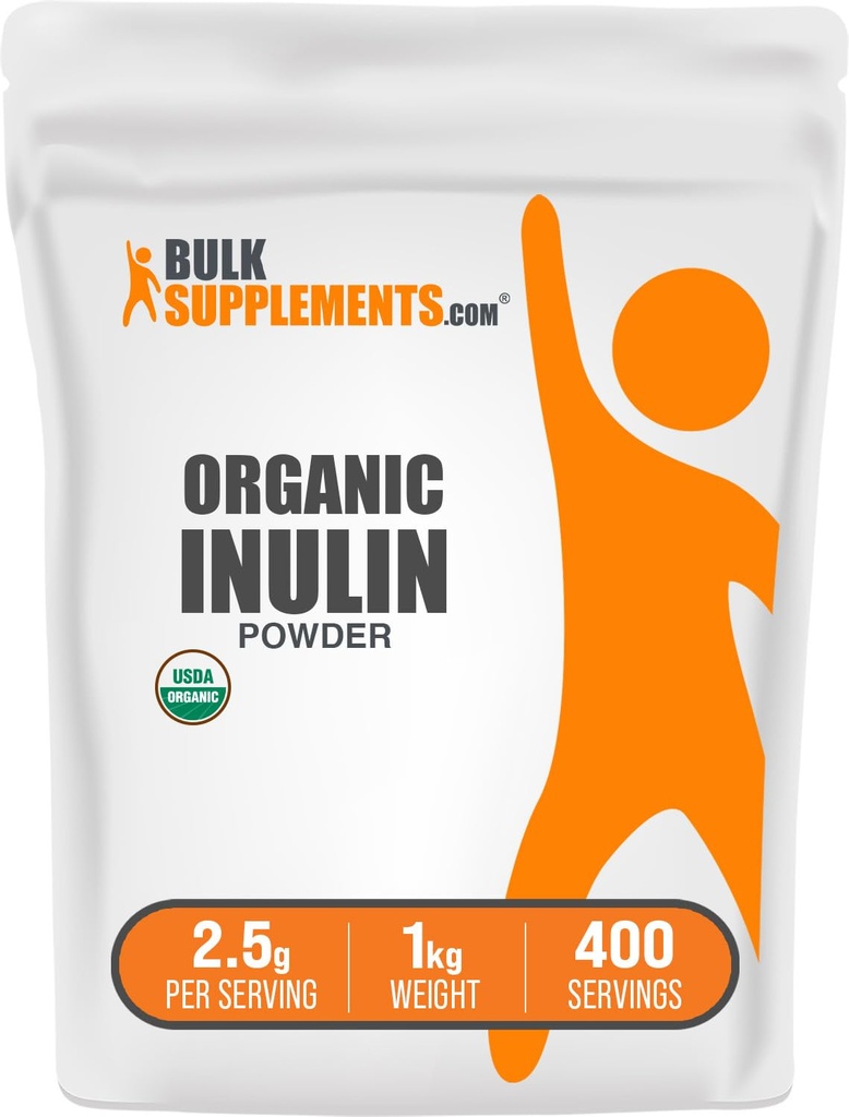 BulkSupplements.com Organik Inulin Toz - Inulin Supplement, ► Fiber Toz - Vegan & Gluten Free - 2.5g per Service, 1kg (2.2 lbs) (Pazar 1)