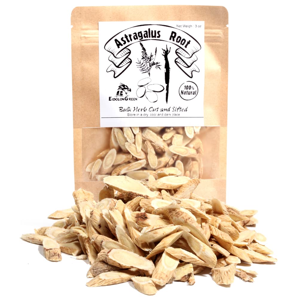 Astragalus Root (Milkvetch/Huangqi/黄芪/正北芪/황기) Astragalus Root Sliced Raw, Dried Bulk Herbs 3Oz (88g)