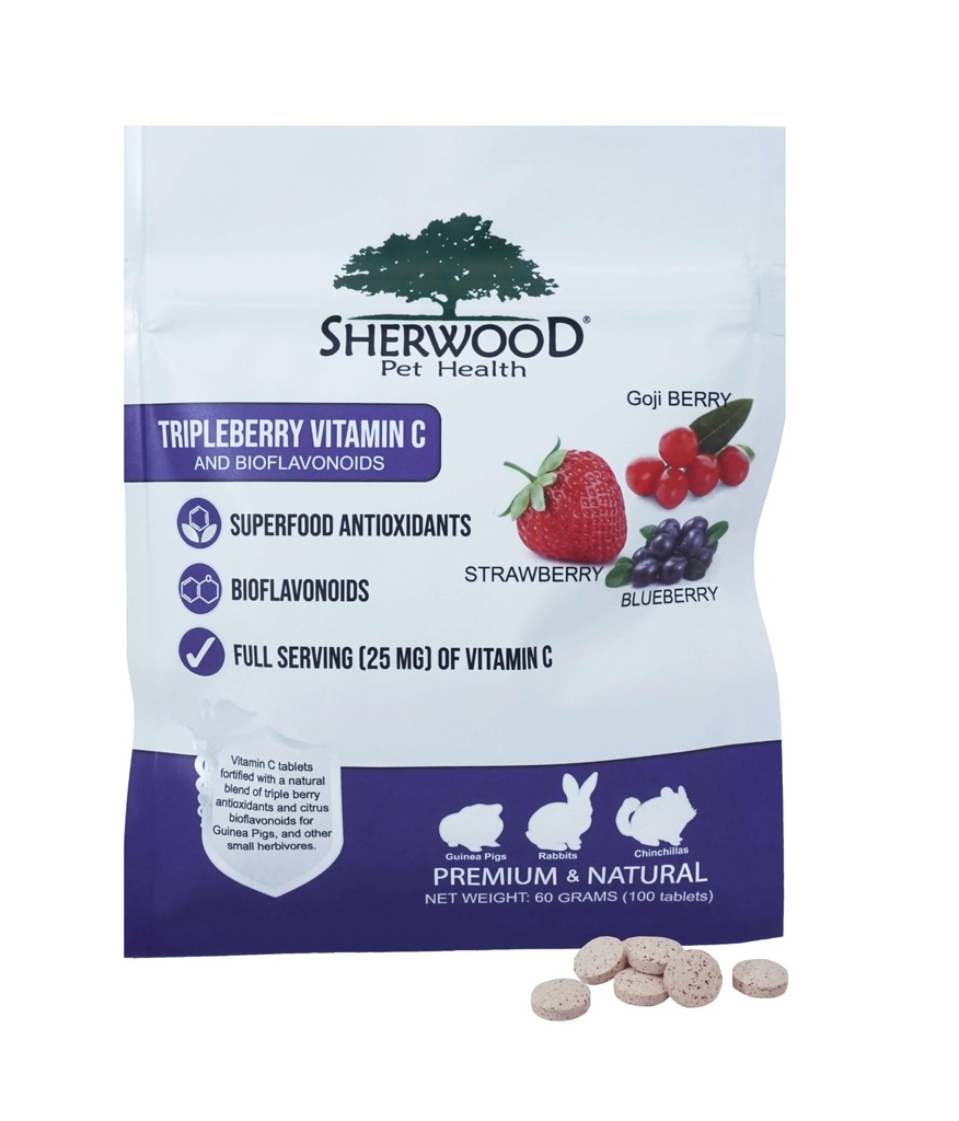 Sherwood Pet Health tarafından Tripleberry Vitamin C ve Bioflavonoyaks - 60 Grams)