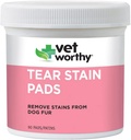 Vet Valuey Tear Stain Pads for Dogs - Çözüm Soaked Pads - Köpeklerden Stains - Gentle and Safe - 90 Pads.
