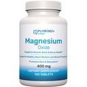 Magnezyum 400 mg [High Potency] Supplement – Oksit Magnezyum for Immune Support, Muscle Recovery, Leg Cramps and Relaxation 120 Tablets