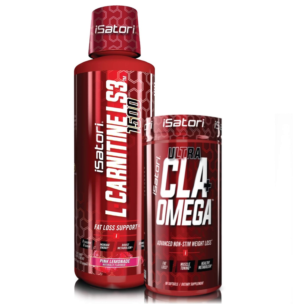 iSatori L-Carnitine LS3 Pink Lemonade 1500mg (32 Servings) & iSatori Ultra CLA (90 Softgels)