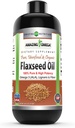 Şaşırtıcı Omega Flaxseed Oil Supplement | Omega 3, Lignans & Fiber | 16 Oz | Non-GMO | Gluten Free | Made in USA