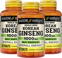 MASON NATURAL Koreli 640 mg, Enerji Destekleri, Endurance & Vitality, 60 Tabletler, 3 Paket