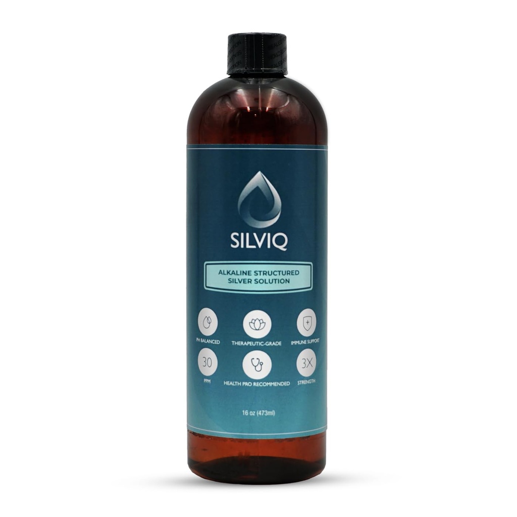 Yapılı Gümüş Su 30PPM - Doğal Immune Desteği için Fiilya Yapısı Gümüş Sıvı Çözüm Mineral Tamam - Gelişmiş Wellness & Gut Health - 16 Oz (437 ml)