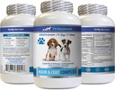 Dog Skin ve Coat Supplements - Köpekler Saç ve Ön Kompleksi - Gelişmiş Cilt Yardımı - Nails için İyi - Köpek Vitamini - 1 Şişe (60 Tablet)