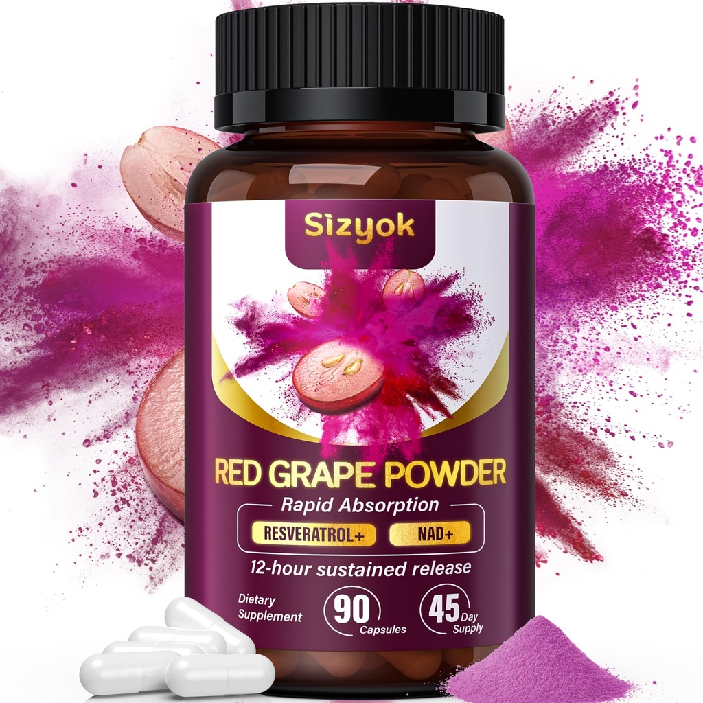 Piceid Resveratrol Tamam ve NAD+ Hücre Regenerator, Nitrik Çimento Supplement, Destek Kalp Sağlığı, Kan Akışı, Hücre Enerji Üretimi ve Metabolism, Red Grape Toz, 45 Day Supply