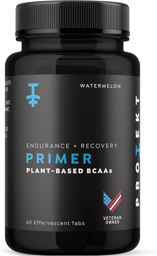 Protekt Primer - Plant-Based BCAA Supplement with Vitamin C - 60 Effervescent Tabletler - Vegan BCAA - Watermelon Flavor - Optimal Performans ve Daha Hızlı Kurtarma için En Az Apsiyon