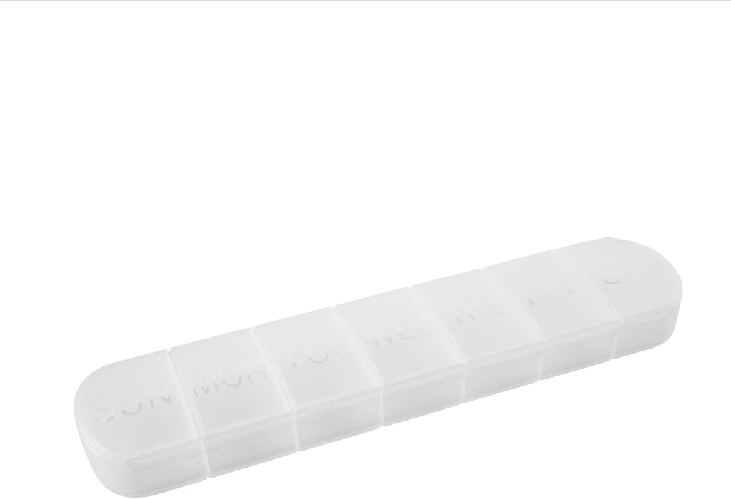 Haftalık Pill Organizer, Büyük 7 Gün Vitamini Hatırlatıcı, Matte White, Daily Medicine Box, AM PM Capsules Material Oil, Tabletler, Gla
