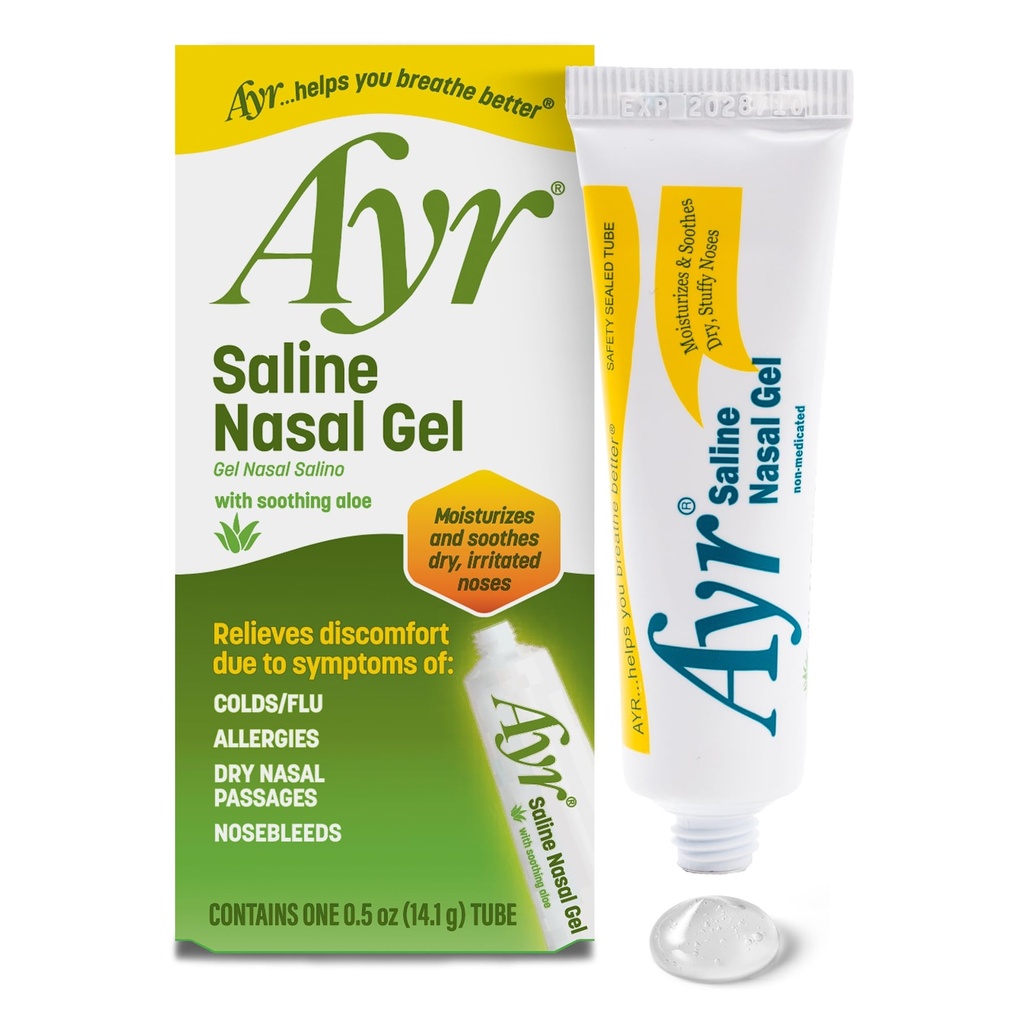 Ayr Saline Nasal Gel, Soothing Aloe ile, 0,5 Ounce Tube (Pack of 1)