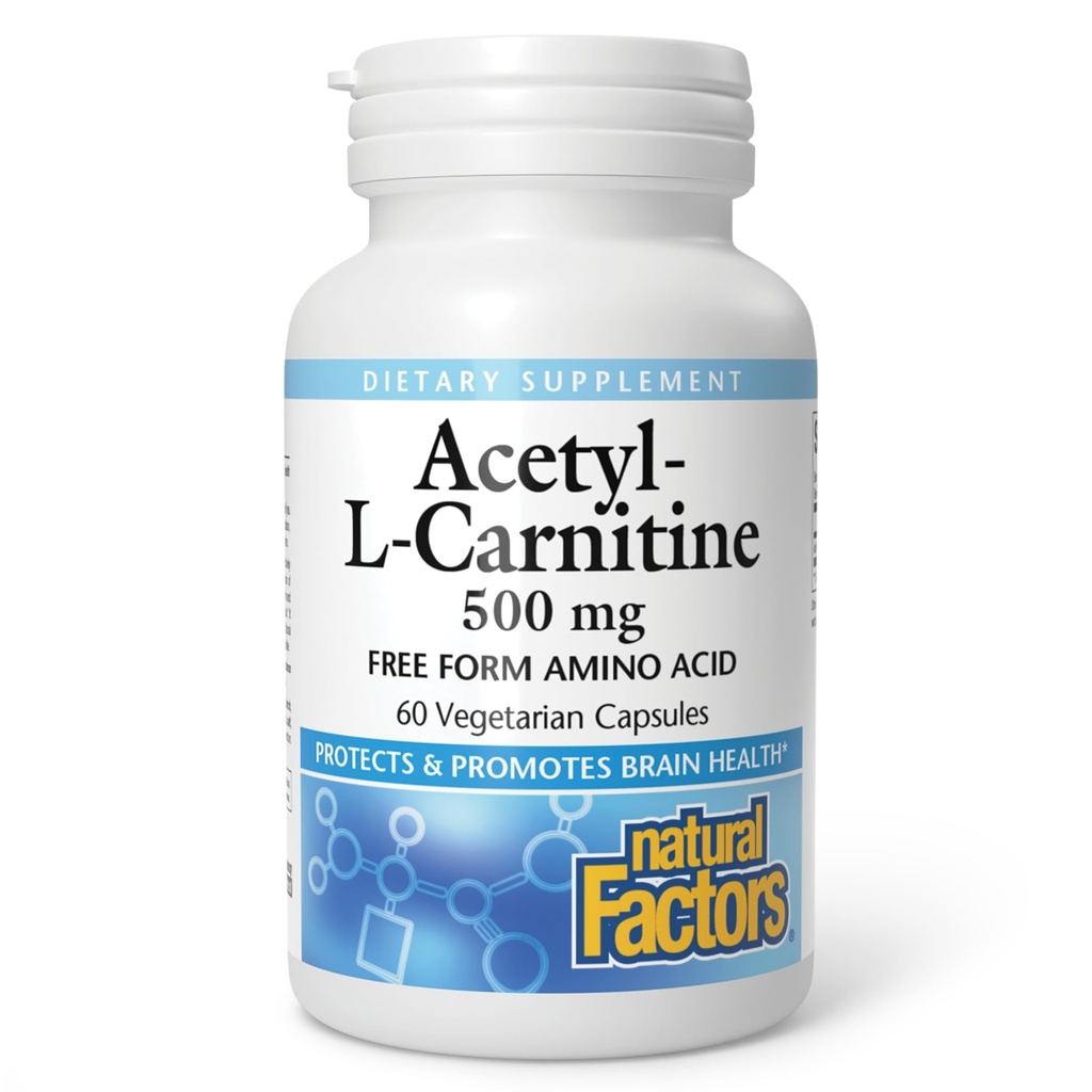 Doğal Faktörler Acetyl L-Carnitine 500 miligram, 60 Vegetarian Capsules